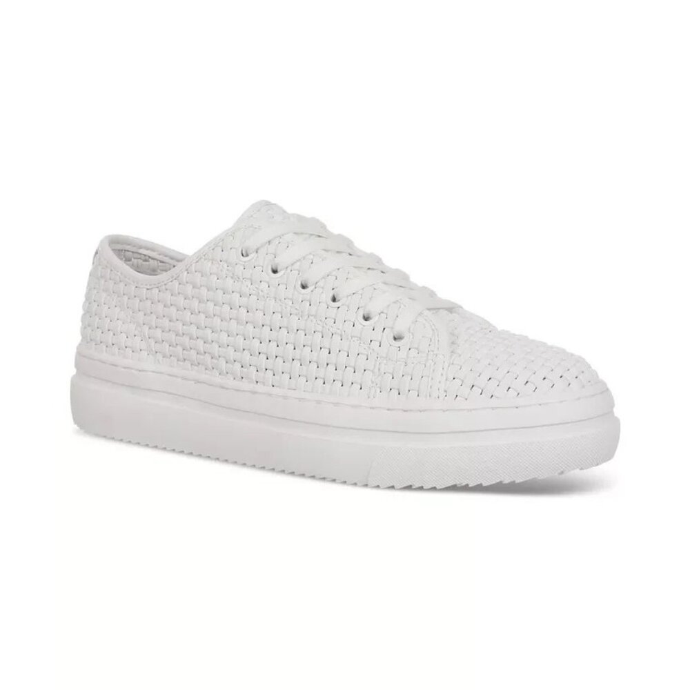 On 34th Lusille Woven Lace Up Sneakers White 12 Casual Comfort $89